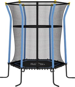 HOMCOM Trampolim para Crianças Cama Elástica Infantil com Rede de Segurança para Interiores e Exteriores Carga 50 kg Ø163,5x190 cm Azul | Aosom Portugal