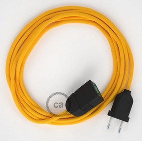 Cabo extensão em Seda Artificial Amarelo RM10 2P 10A. Fabricado em Itália. - 1.5 Metros / Preto