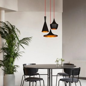 Chandelier Elmas – Preto e Ouro – Diâmetro 51 cm x Altura 130 cm