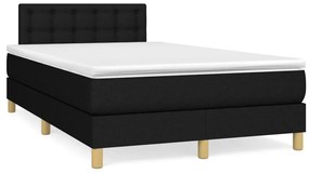 Cama boxspring com colchão 120x190 cm tecido preto
