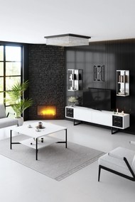 Conjunto de Mobiliário de Sala – Black Line Set – Branco e Preto