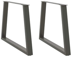 Pés para mesa de jantar em forma de V, 2 peças, antracite, 90x (72-73,