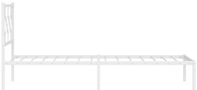 Estrutura de cama com cabeceira 100x190 cm metal branco