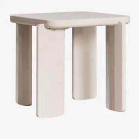 Mesa De Apoio Quadrada 50x50 Cm Em Mdf Genebra Tapioca Bege - Sklum