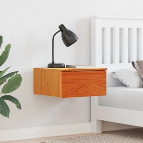 vidaXL Mesa de Cabeceira Montada na Parede com gaveta Castanho-mel