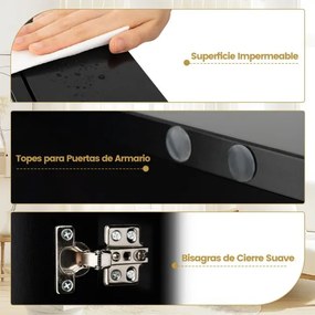 Armário de parede para casa de banho 62 x 65 cm com portas duplas espelhadas e prateleira ajustável preta