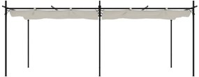 Pérgola com toldo retrátil 589x292x230 cm cor creme