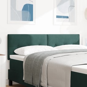 vidaXL Cabeceira LED Estofada Verde Escuro 72 cm Veludo