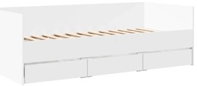 Sofá-cama com gavetas sem colchão 100x200 cm branco