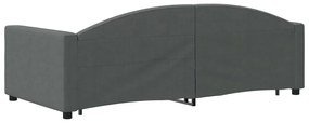Sofá-cama c/ gavetão e gavetas 90x190 cm tecido cinzento-escuro
