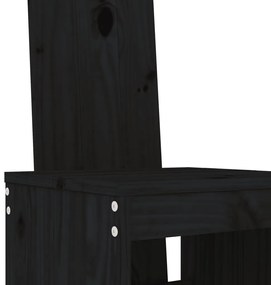 Cadeiras de bar 2 pcs 40x42x120 cm pinho maciço preto