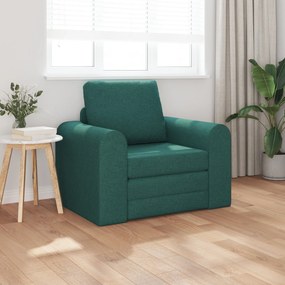Sofá Cama de Chão 2-em-1 Verde Escuro 98x71x83 cm Tecido