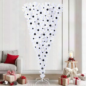 vidaXL Árvore de Natal Artificial com 300 LEDs Branco 240 cm PVC e Aço