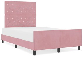 Cama vidaXL Rosa 120x190 cm Veludo