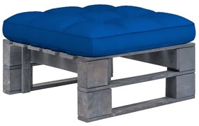 vidaXL Otomano de paletes para jardim pinho impregnado cinzento