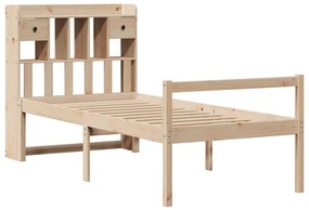 Cama com estante sem colchão 100x200 cm pinho maciço