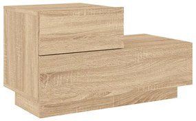 Mesa de cabeceira com luzes LED 70x36x40,5 cm carvalho sonoma
