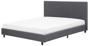 Cama estofada em tecido cinzento 160 x 200 cm ALBI Beliani
