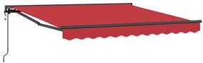 Toldo Retrátil Manual Vermelho 300x250 cm Tecido