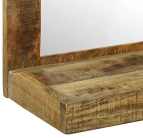 Espelho de Banheiro 50x22x70 cm Madeira Maciça de Mangueira Rugosa