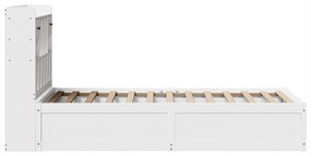 Cama sem colchão 90x200 cm madeira de pinho maciça branco