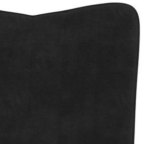 Cadeira de baloiço com banco veludo preto
