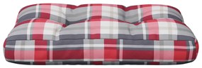 Almofadão p/ sofá de paletes 60x40x12 cm tecido xadrez vermelho