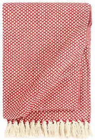 vidaXL Manta em algodão 220x250 cm vermelho