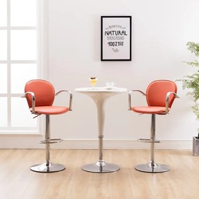 vidaXL Bancos bar c/ apoios de braços 2 pcs couro artificial laranja