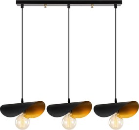 **** Candeeiro de Teto Sivani – Preto e Dourado – 80 x 17 cm

**