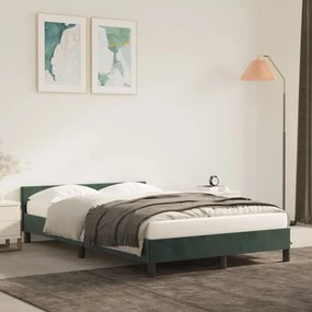 vidaXL Estrutura de cama sem colchão 120x200 cm veludo verde-escuro