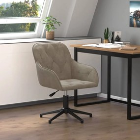 344856 vidaXL Cadeira de escritório giratória veludo cinzento-claro