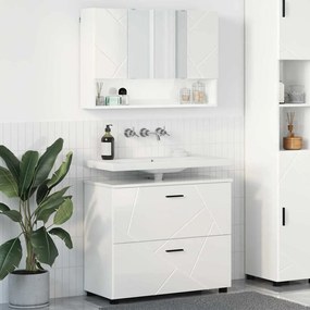 vidaXL Conjunto de Móveis para Banheiro 2 pcs Branco brilhante