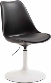 Conjunto de 4 cadeiras de sala de jantar Maverick em plástico com estrutura branca 76-81 x 48 x 57 cm Preto