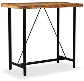 Mesa de bar em madeira reciclada maciça 120x60x107 cm