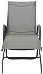 Espreguiçadeiras com mesa 2 pcs textilene e aço