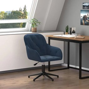 vidaXL Cadeira de escritório giratória veludo azul