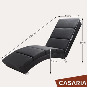 Espreguiçadeira London em tecido cinzento com função de massagem e aquecimento 186x55x89 cm Antracite