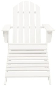 Cadeira de jardim Adirondack c/ otomano e mesa abeto branco