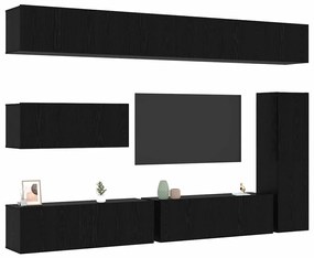 Conjunto de Painéis para TV com 7 peças - Montado na parede - Feito de