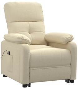 Poltrona reclinável elétrica tecido cor creme