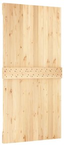 Porta de correr c/ ferragens 100x210 cm madeira de pinho maciça