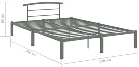 Estrutura de cama 120x200 cm metal cinzento