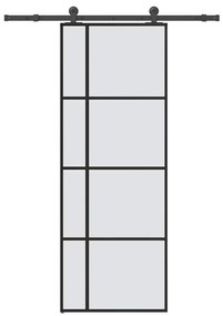vidaXL Porta deslizante c/ conj. ferragens 76x205cm vidro ESG/alumínio