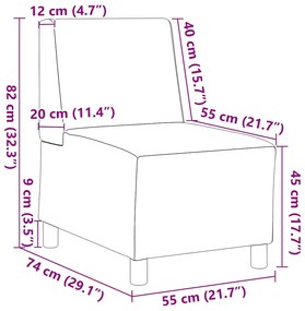 Poltrona 55 cm couro artificial cinzento