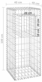 Postes/cestos gabião 2 pcs 40x40x100 cm ferro