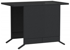 3 pcs conjunto de bistrô com almofadões vime PE preto