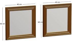 Conjunto de Espelhos Bale – Dourado – 40x40x3 cm
