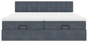 Estrutura cama otomana colchões 180x200 cm cinzento escuro