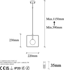 Candeeiro de Teto Geometri – Preto e Branco – 22 x 12 cm